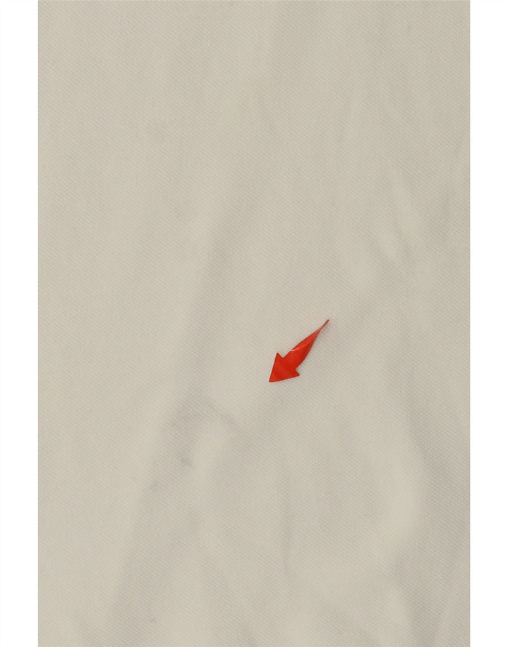 Мужская рубашка-поло ADIDAS из хлопка среднего размера белого цвета