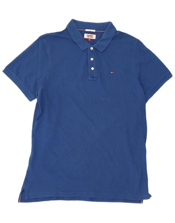 Мужская рубашка-поло приталенного кроя Tommy Hilfiger XL, синяя, хлопок