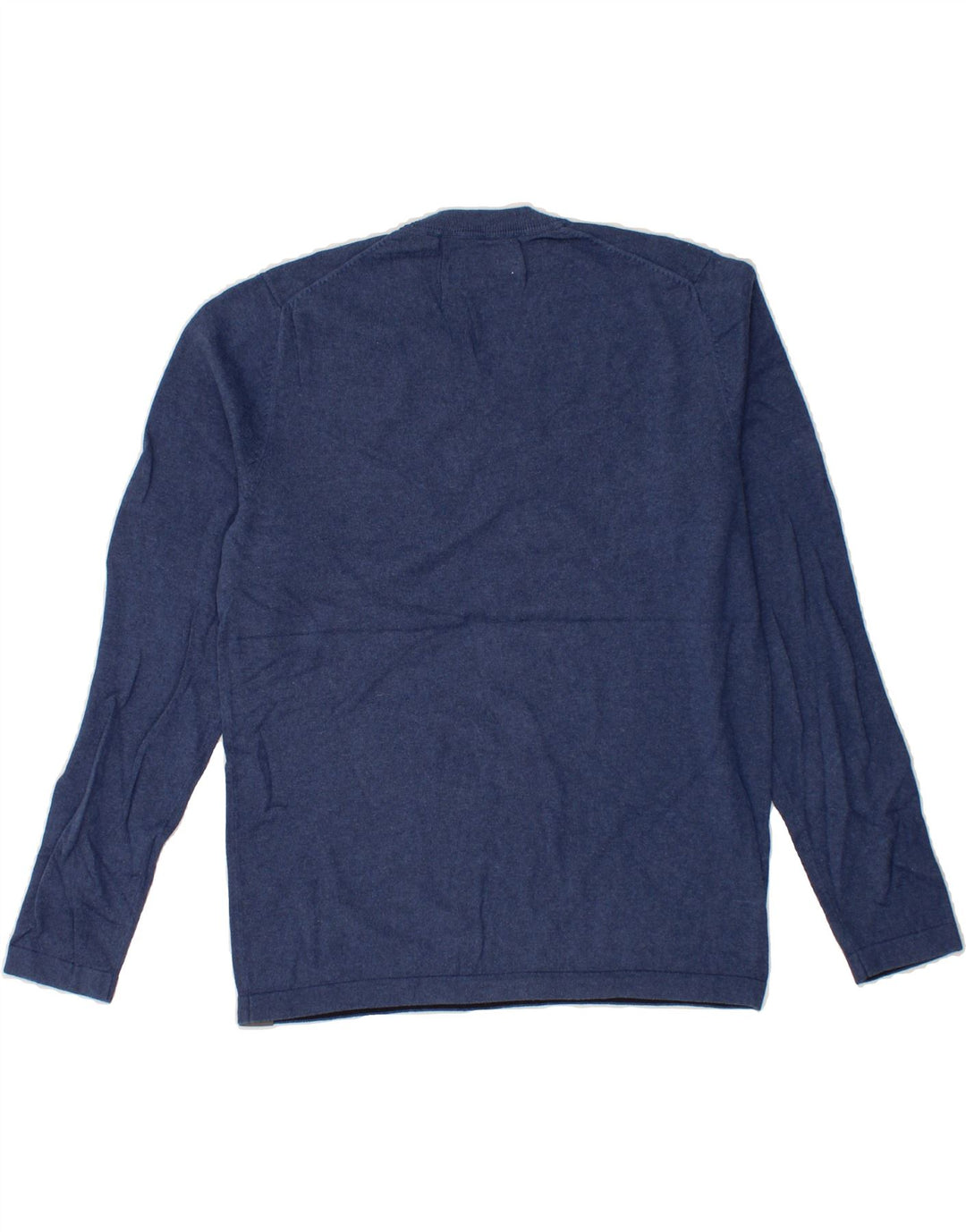 EDDIE BAUER Mens V-Neck Jumper Sweater Medium Navy Blue Cotton Vintage Eddie Bauer and Second-Hand Eddie Bauer from Messina Hembry 