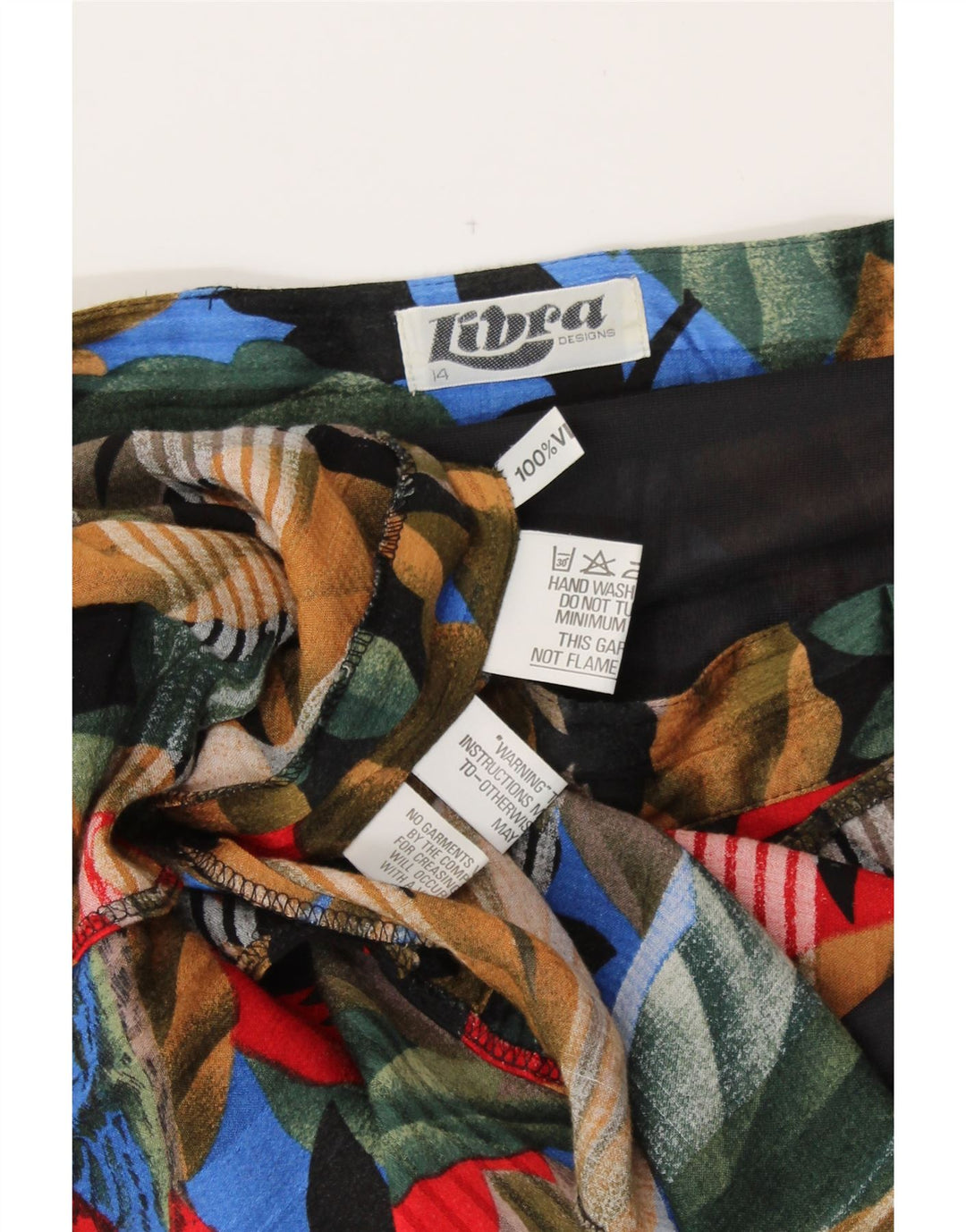 Женская юбка-трапеция LIBRA UK 14, средний размер W29, вискоза с разноцветным цветочным принтом