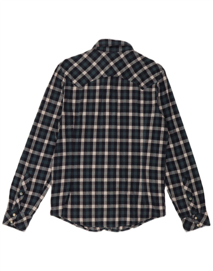 Lee Мужская рубашка узкого кроя, маленькая синяя клетка, хлопок