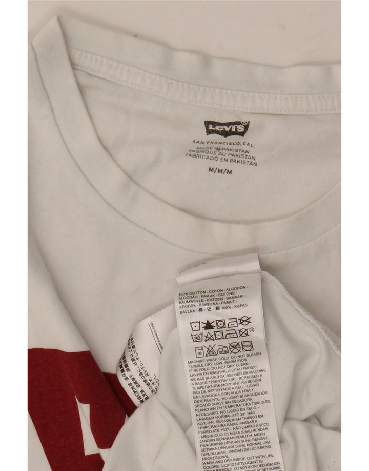 Мужская футболка с рисунком LEVI'S, средний размер, белый хлопок, хлопок