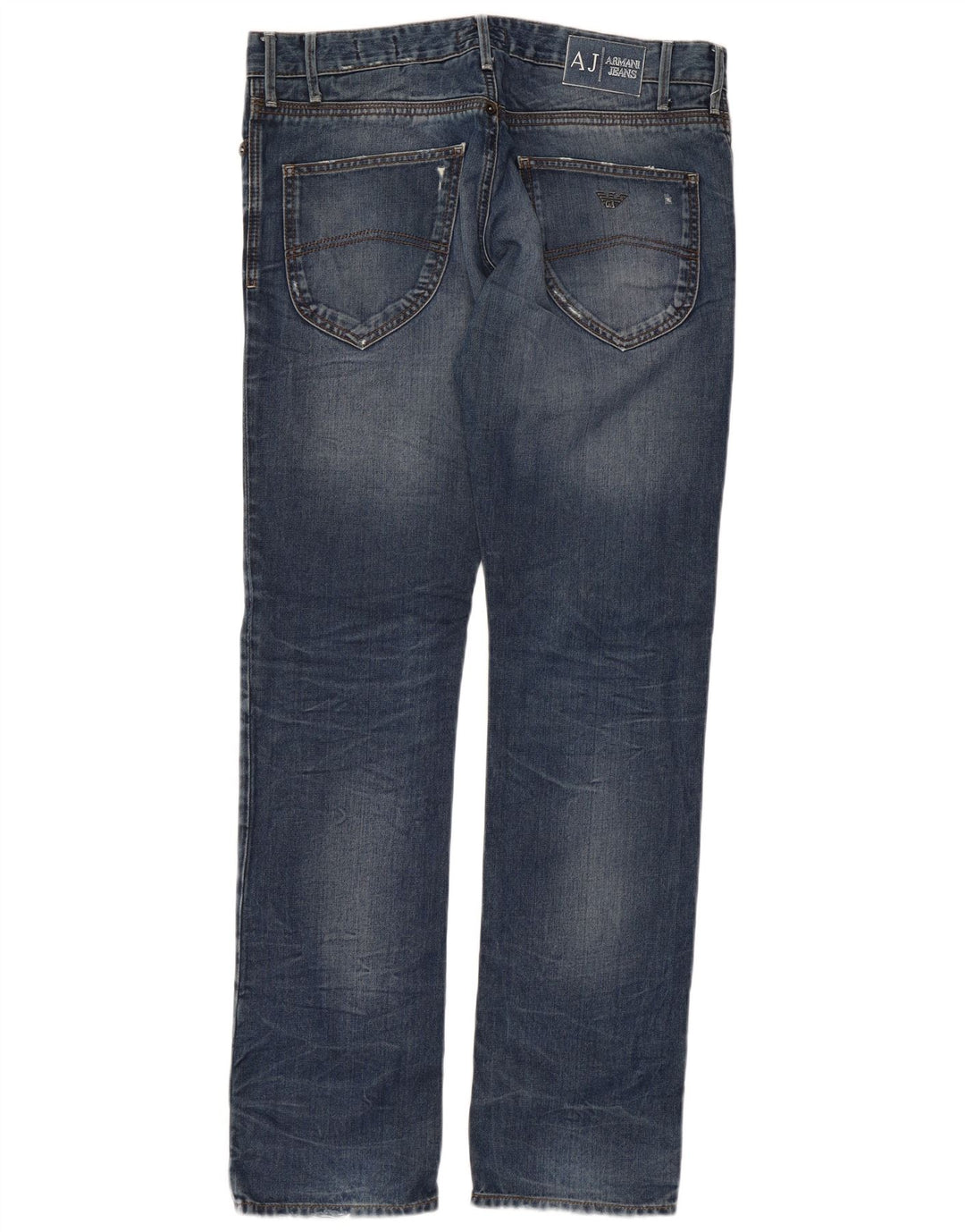 Мужские потертые узкие джинсы Armani W33 L33 синие, хлопок
