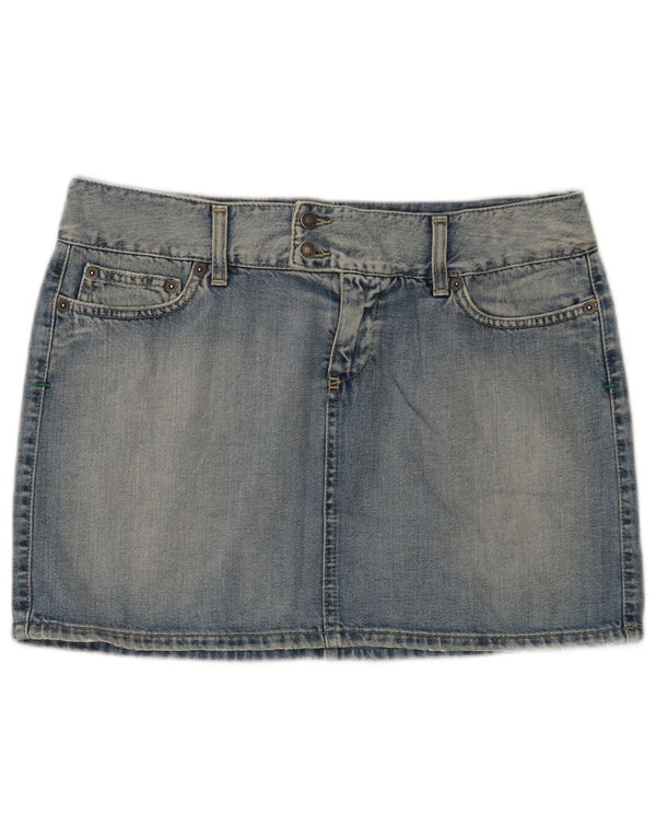 Женская мини-юбка джинсовая Benetton IT 44 Medium W32 Синяя, хлопок