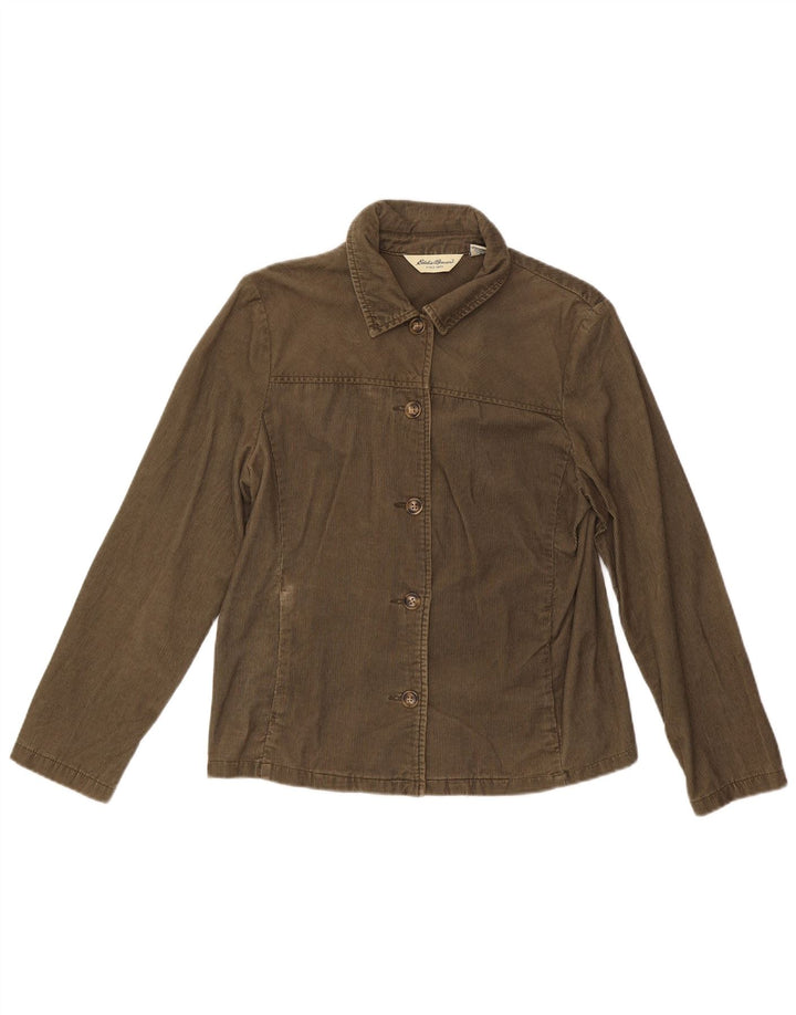 Женская вельветовая куртка Eddie Bauer UK 14, хлопок среднего цвета хаки