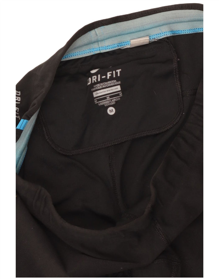 Женские леггинсы Nike Dri Fit UK 14, средние, черные, пятнистые