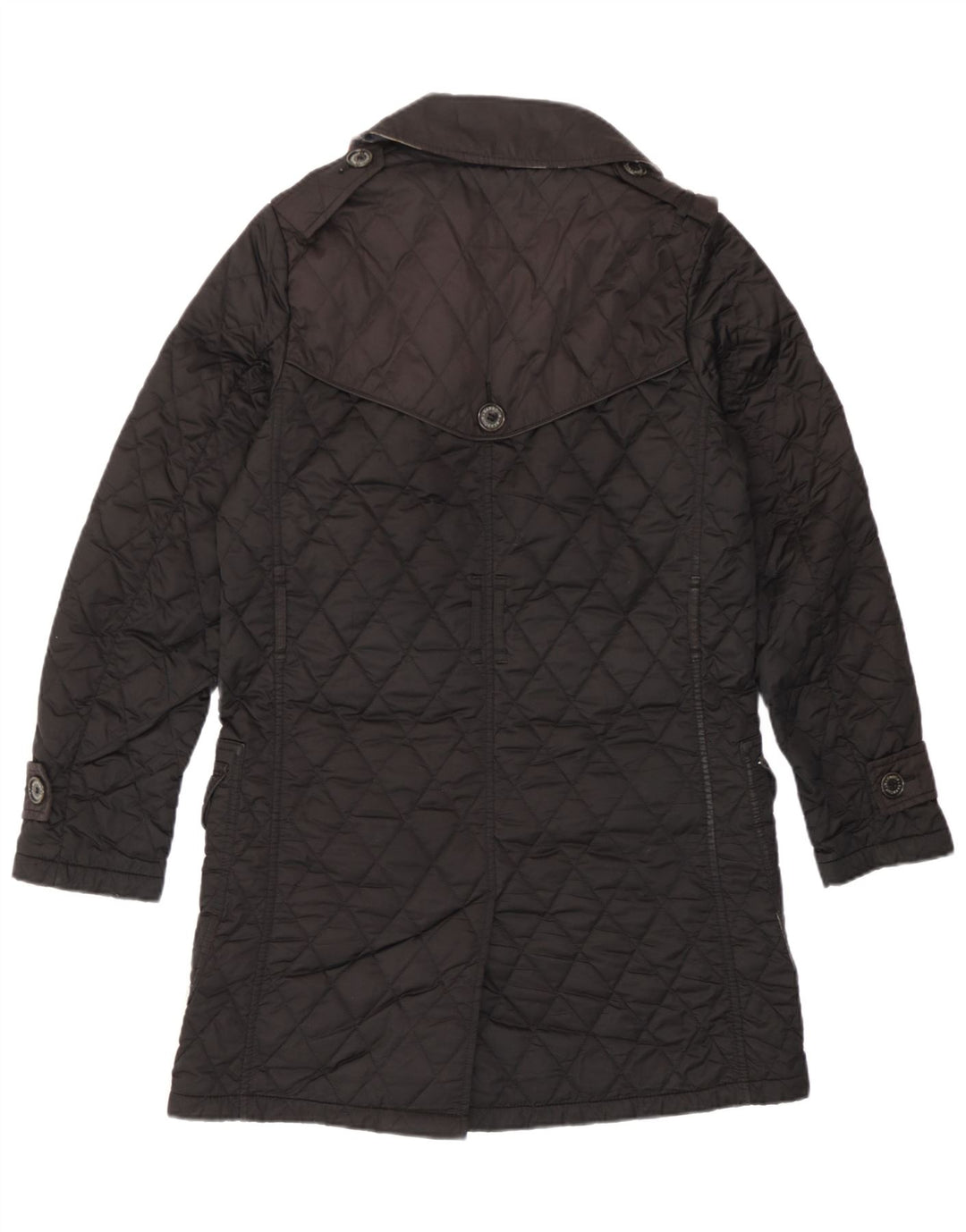 Barbour Женское стеганое двубортное пальто в стиле милитари UK 10 маленькое черное
