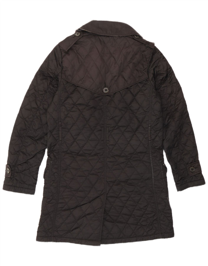 Barbour Женское стеганое двубортное пальто в стиле милитари UK 10 маленькое черное