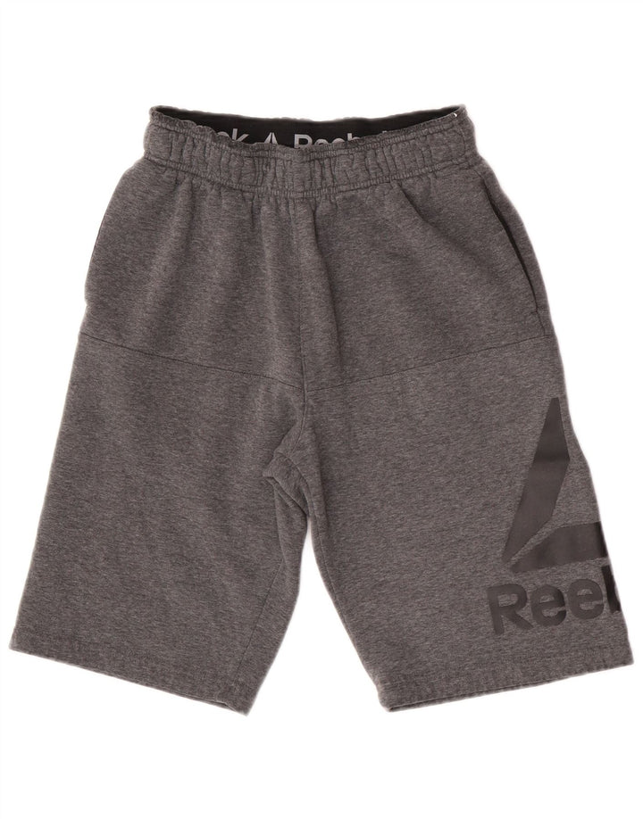 Reebok Мужские спортивные шорты с рисунком, маленькие серые, хлопок