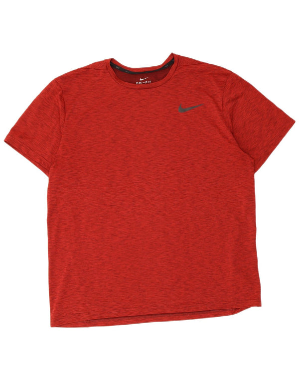 Мужская футболка Nike Dri Fit Top XL, красный полиэстер с крапинками