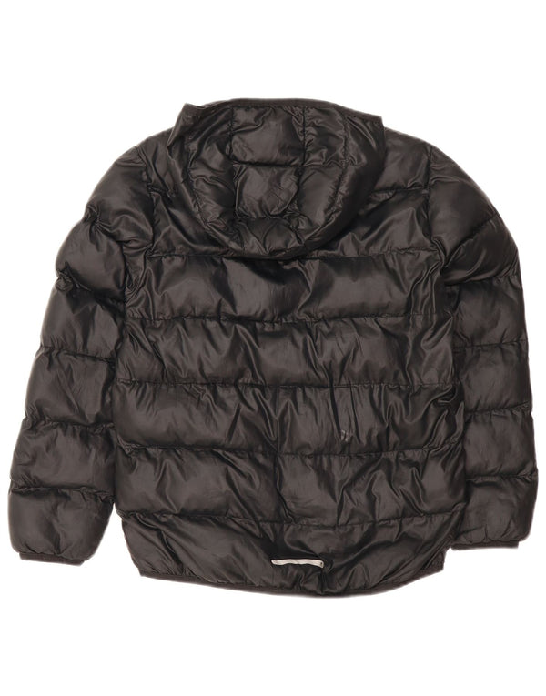 Adidas Boys Hooded Padded Jacket 11-12 Years Black Polyester