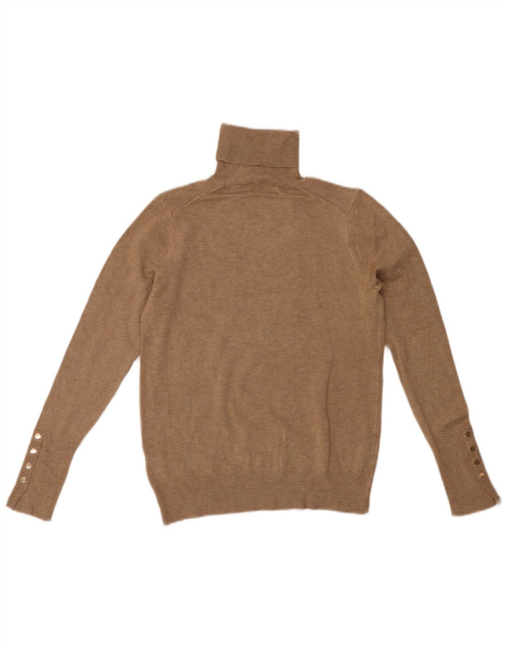 Женский джемпер с высоким воротником ZARA UK 12, средний бежевый вискоза