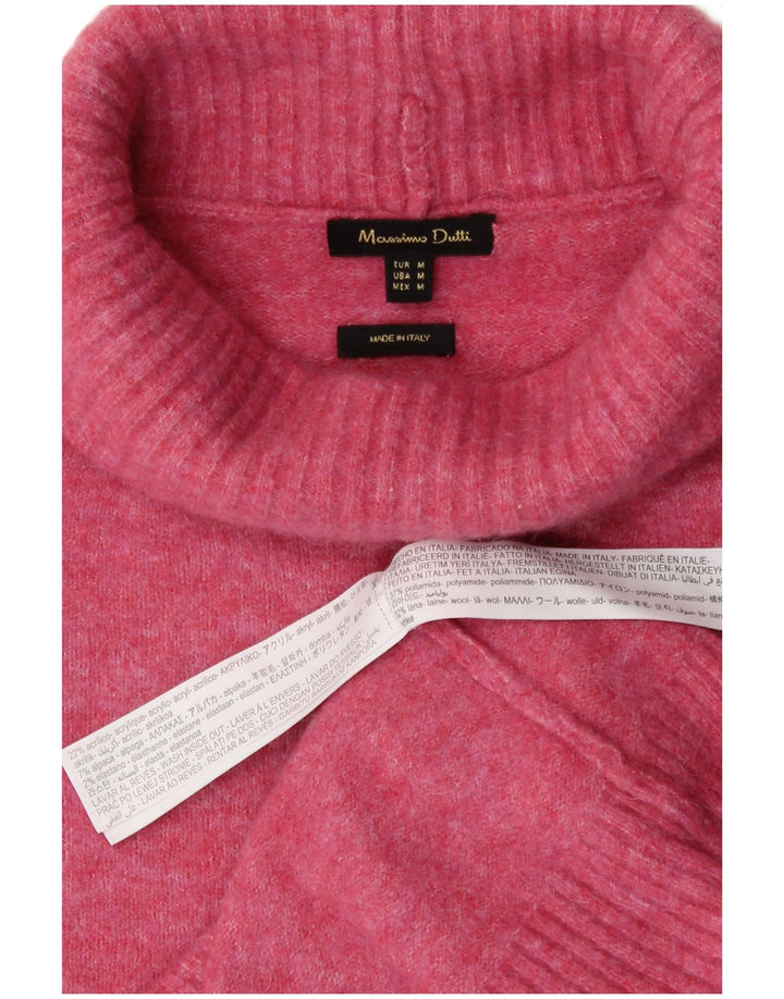 Женский джемпер с высоким воротником Massimo Dutti UK 12, средний розовый полиамид