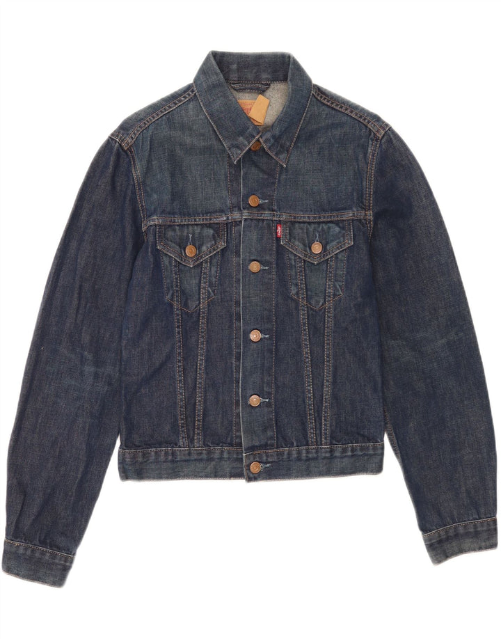 Женская джинсовая куртка Levi's UK 12, хлопок среднего синего цвета