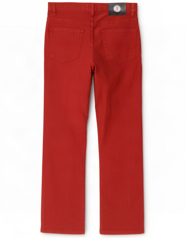 Trussardi Мужские прямые вельветовые брюки W30 L29, красный хлопок