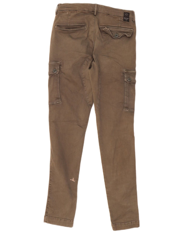 Мужские узкие брюки-карго Replay W29 L29, хлопок цвета хаки