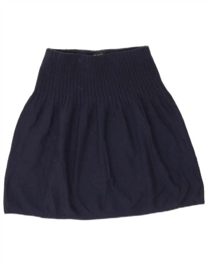 Massimo Dutti Женская трикотажная юбка-трапеция, маленькая W26 Темно-синяя вискоза