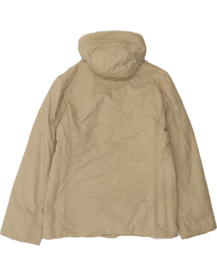 CHAMPION Womens Hooded Windbreaker Jacket UK 16 Large Beige Vintage Champion and Second-Hand Champion from Messina Hembry 
