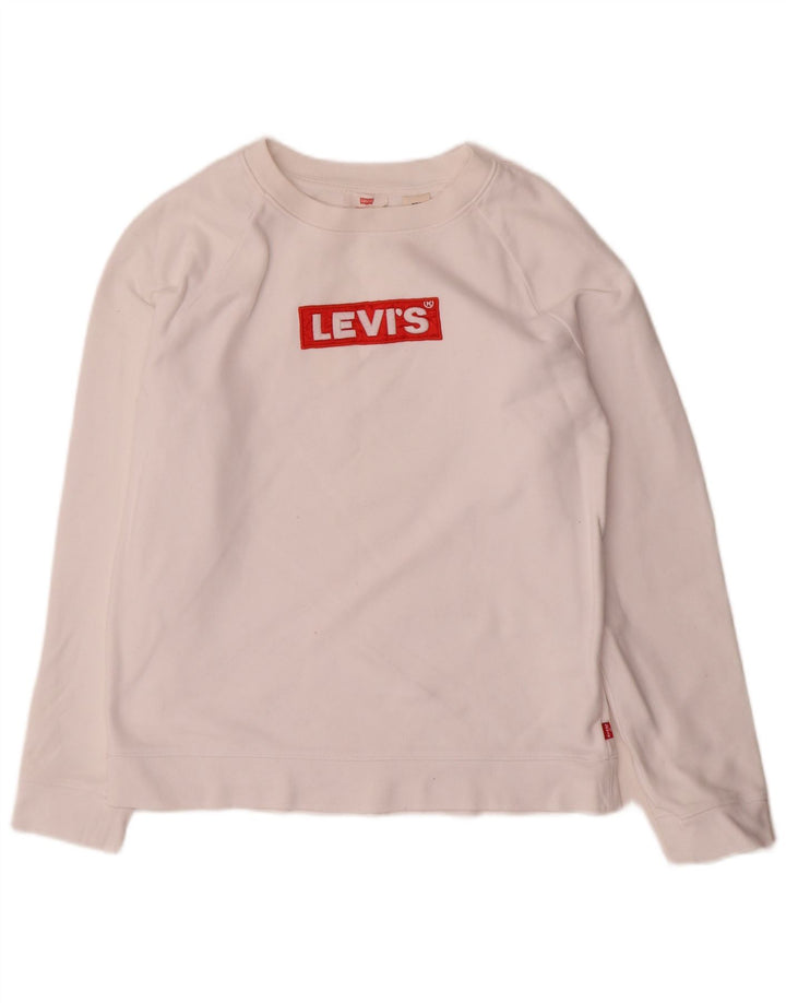 Женский джемпер большого размера с рисунком Levi's UK 6 XS Белый
