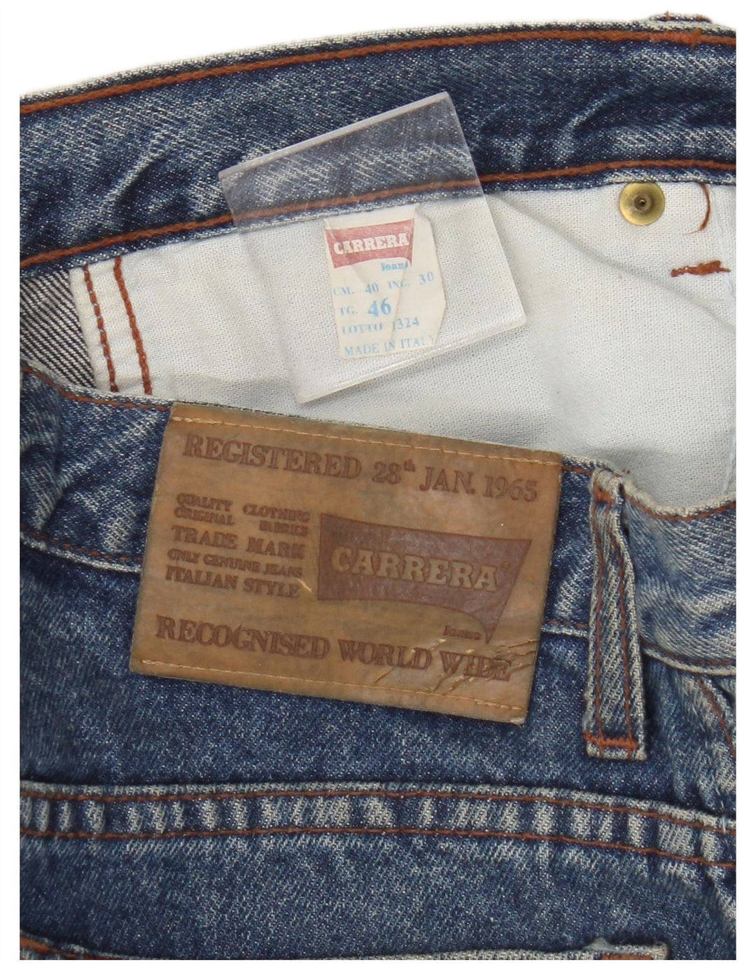 Мужские джинсы Carrera Slim IT 46 Small W26 L32 Синий хлопок