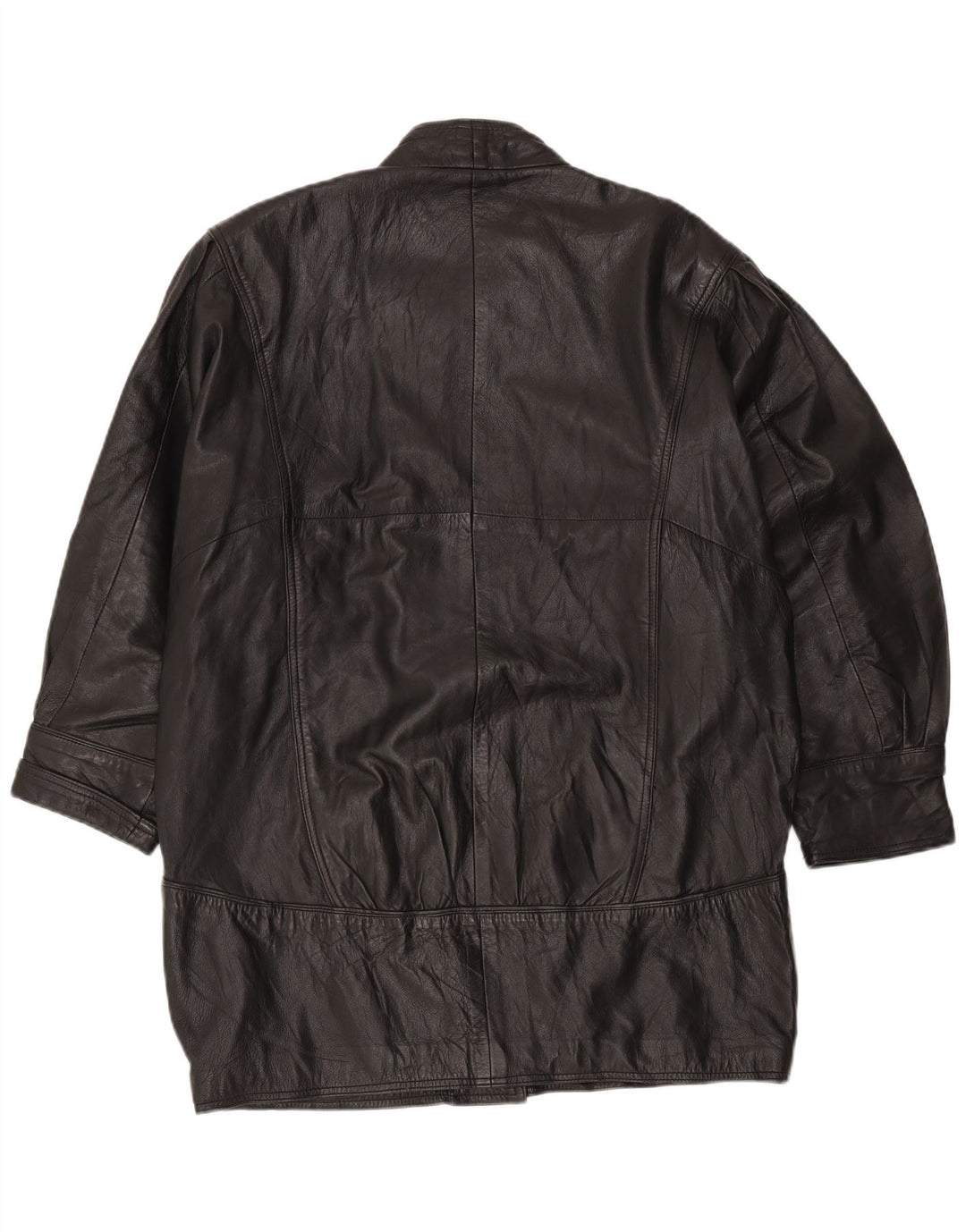 Женское кожаное пальто оверсайз Pierce Arrow EU 42 большое черное