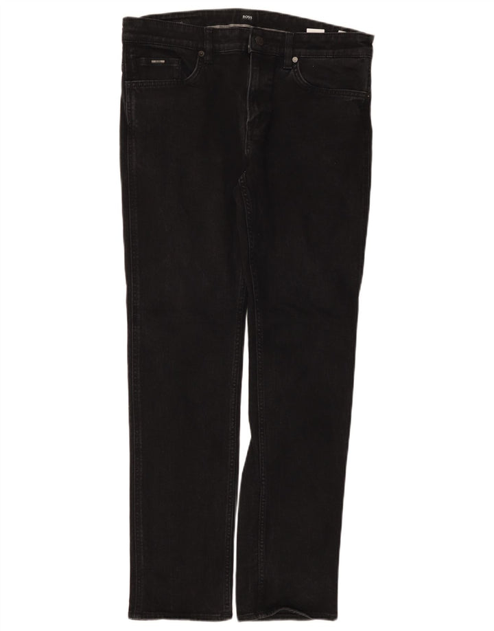 Мужские узкие джинсы Hugo Boss W32 L30, черный хлопок