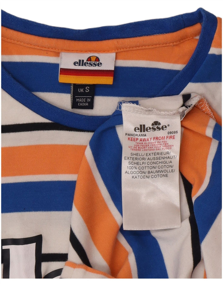 Мужская футболка Ellesse с рисунком, маленькая хлопковая разноцветная полоска