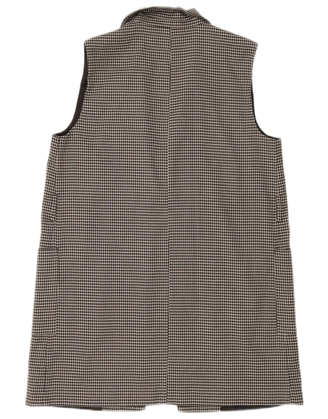 Женский удлиненный открытый пиджак Zara UK 14, средний черный с узором «гусиные лапки»