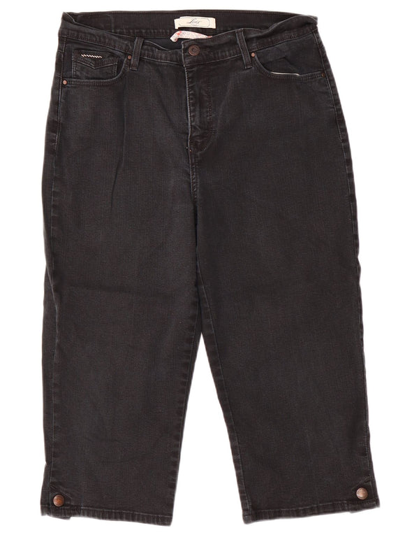 Женские джинсы-капри Levi's с высокой талией, США 12, большие размеры W30 L19, серый хлопок