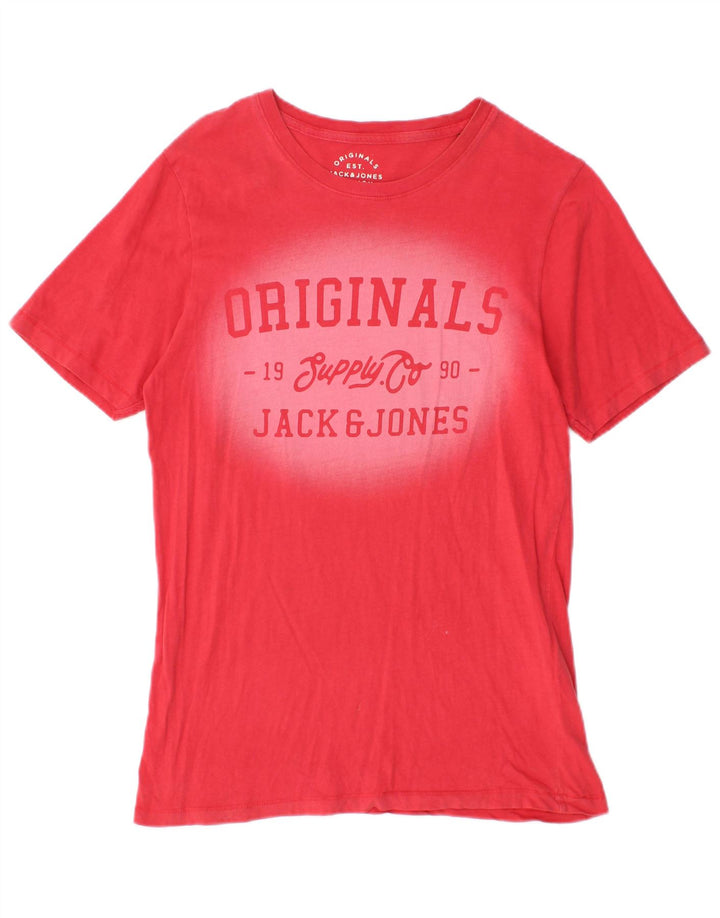 Мужская футболка с рисунком Jack & Jones, маленький красный хлопок