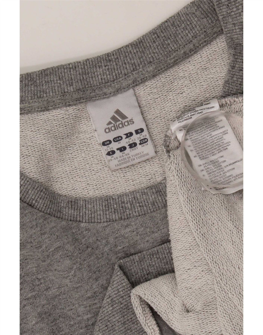 Женский свитер Adidas UK 12/14, хлопковый средний серый цвет