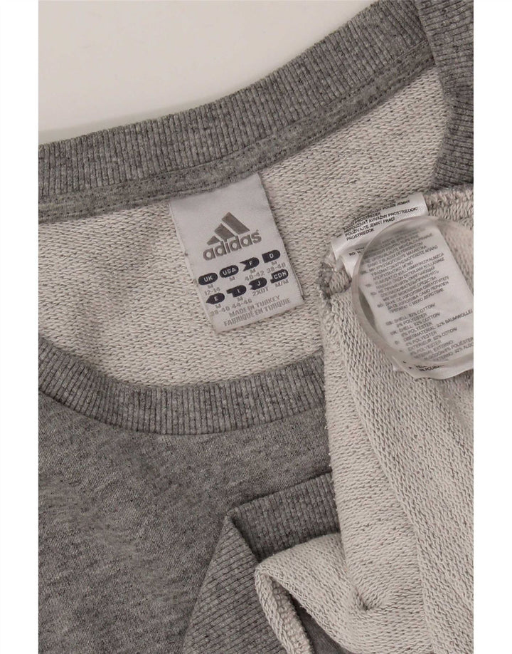 Женский свитер Adidas UK 12/14, хлопковый средний серый цвет