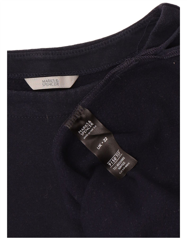 Женский свитер MARKS & SPENCER, джемпер UK 22, 3XL, темно-синий, хлопок