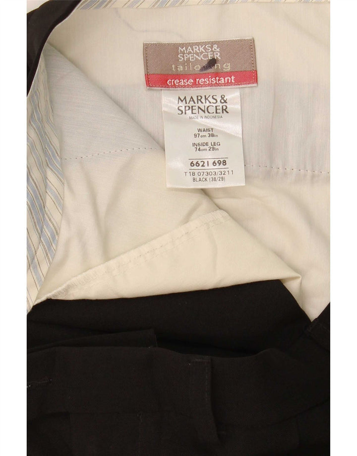 Мужские костюмные брюки Marks & Spencer W38 L29 черные из полиэстера