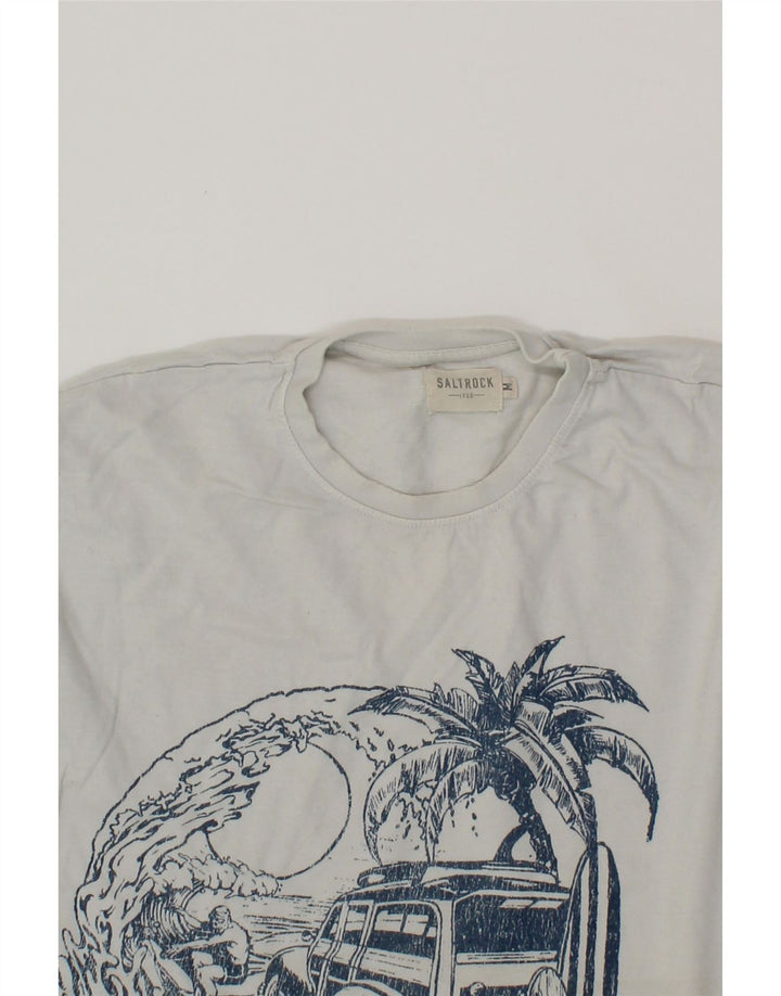 SALTROCK Mens Graphic T-Shirt Top Medium Blue Cotton Vintage Saltrock and Second-Hand Saltrock from Messina Hembry 