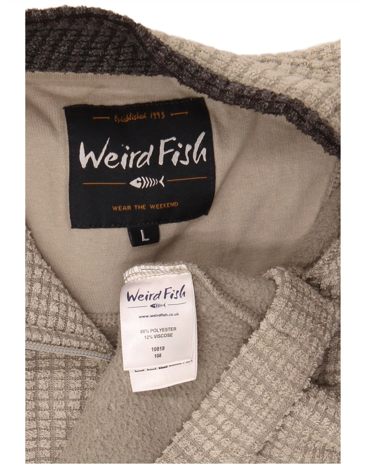 Мужской джемпер с воротником на молнии Weird Fish, большой бежевый полиэстер