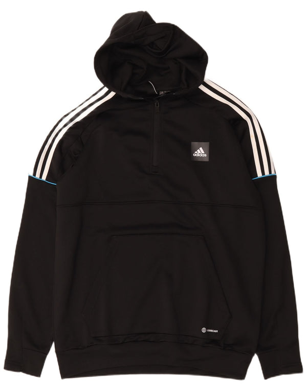 Мужской джемпер с капюшоном Adidas Aeroready на молнии, большой черный полиэстер