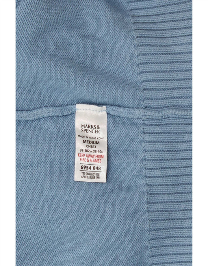 Мужской джемпер с v-образным вырезом Marks & Spencer Blue Harbour, средний хлопок
