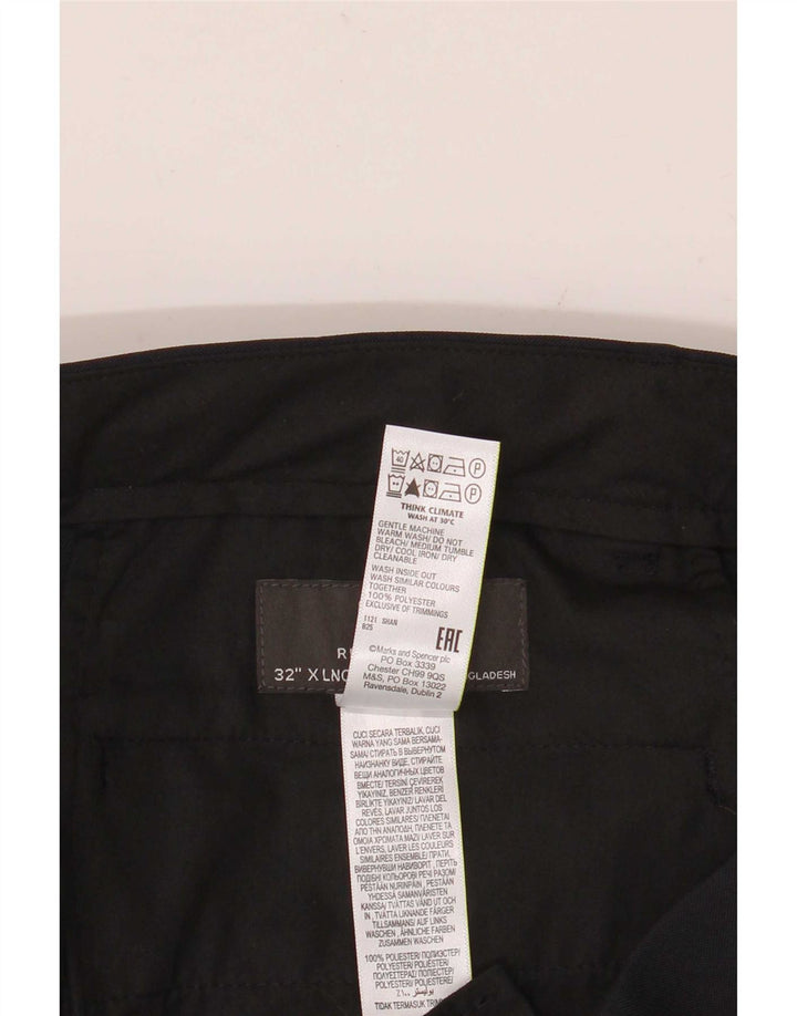 Мужские брюки чиносы Marks & Spencer W32 L35 темно-синие, полиэстер стандартного кроя