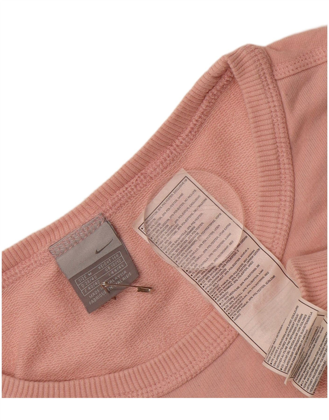 NIKE Womens Sweatshirt Jumper UK 10/12 Medium Pink Cotton