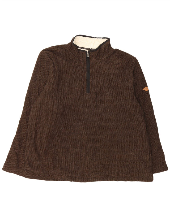 Мужской свитшот с воротником на молнии 1/4 Orvis, 2XL, коричневый полиэстер