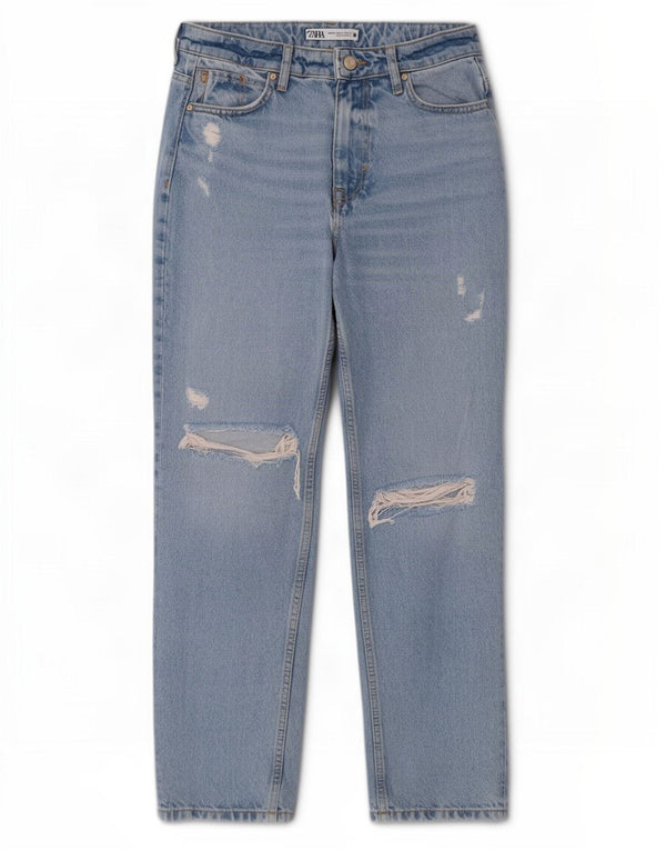 Женские зауженные джинсы Zara EU 34 2XS W24 L27, синий хлопок
