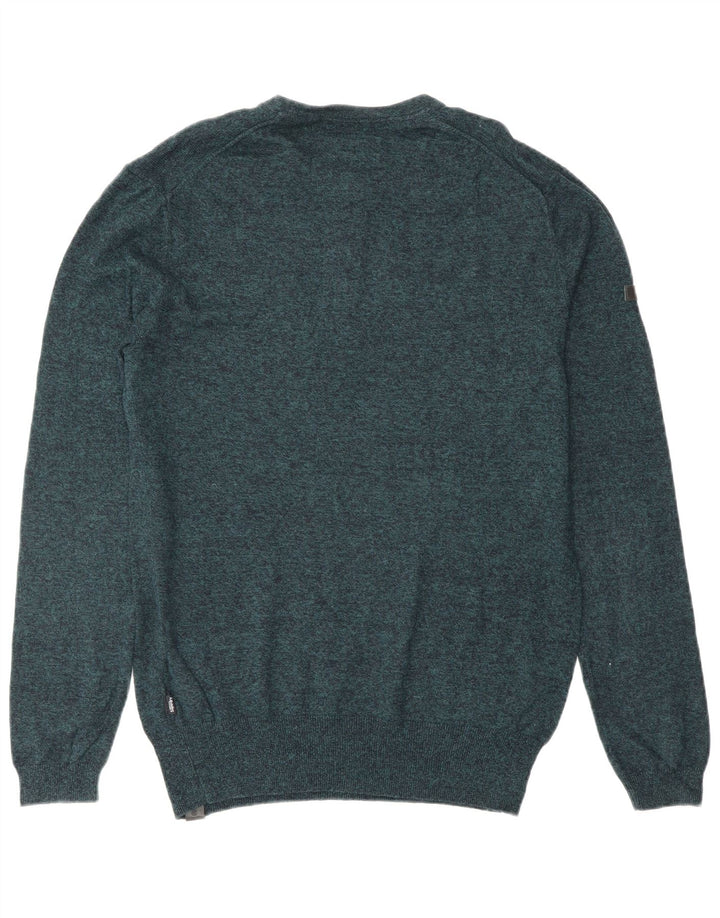 SUPERDRY Мужской джемпер с круглым вырезом, маленький синий хлопковый свитер в крапинку