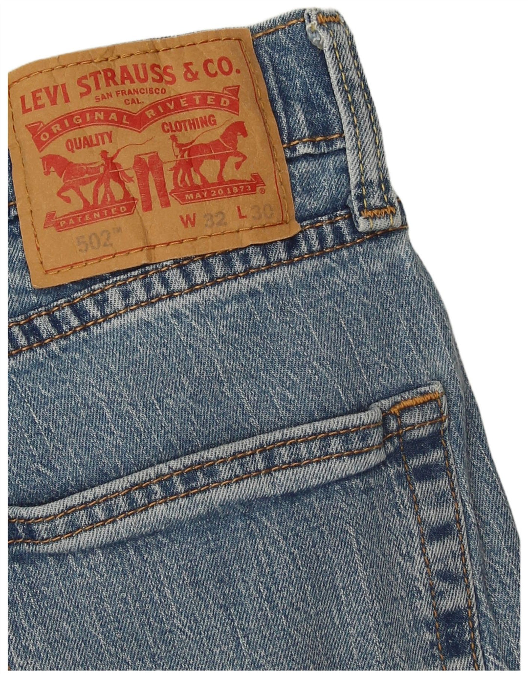 Мужские зауженные джинсы Levi's 502 W32 L30 синие, хлопок