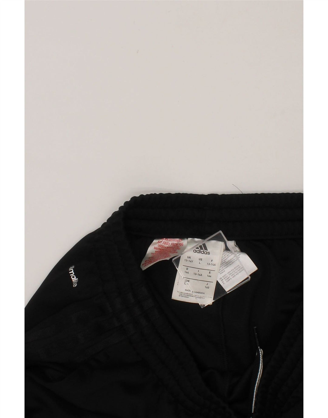 ADIDAS Boys Climalite Tracksuit Trousers 13-14 Years  Black Polyester Vintage Adidas and Second-Hand Adidas from Messina Hembry 