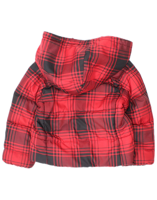 Утепленная куртка с капюшоном Polo Ralph Lauren для девочек 2–3 лет, красный полиэстер в клетку