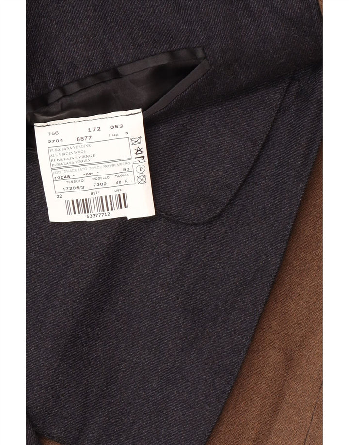 LUIGI BIANCHI Мужской удлиненный пиджак IT 48 Medium Navy Blue Classic