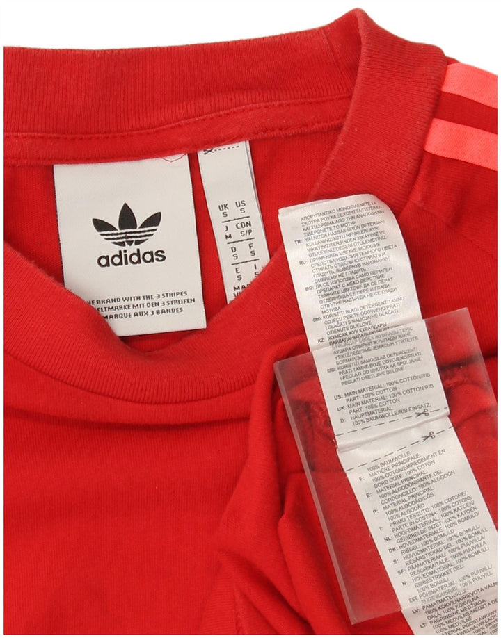 Мужской топ Adidas с длинным рукавом, маленький красный хлопок