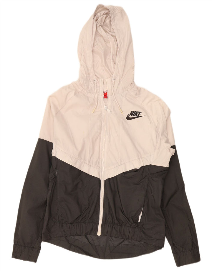 Женская спортивная куртка с капюшоном Nike UK 14, средний цвет с белыми цветными блоками