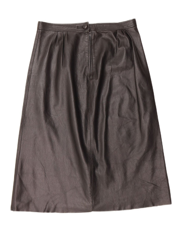 Винтажная женская кожаная юбка W28, средняя черная